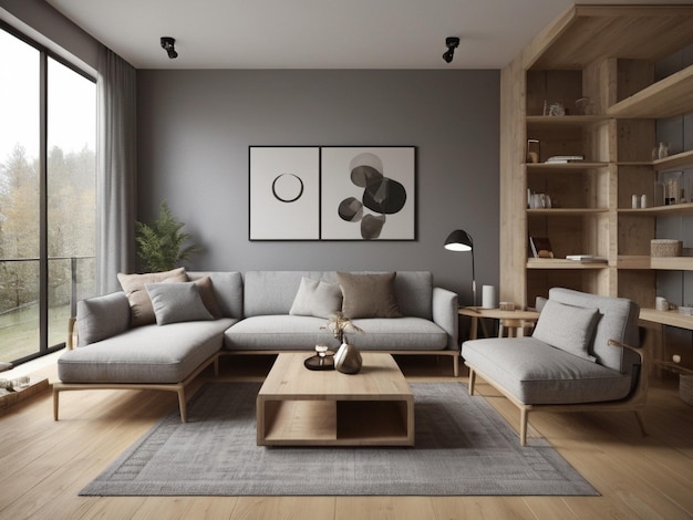 Cozy modern living room interior Minimal concept