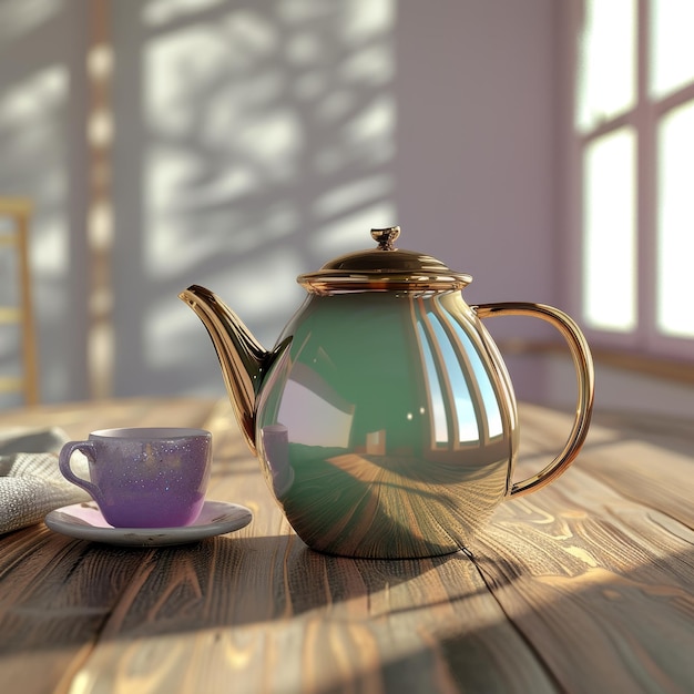 Cozy Morning Tea Time with Sunlight