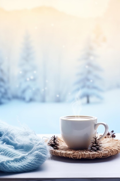 Cozy morning winter background