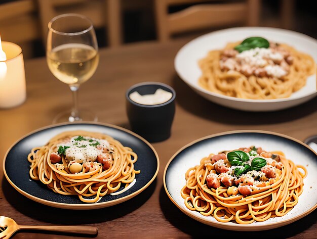 細部にまでこだわった装飾が施された居心地の良いパスタレストラン