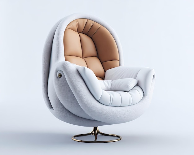 Cozy puffy armchair art deco