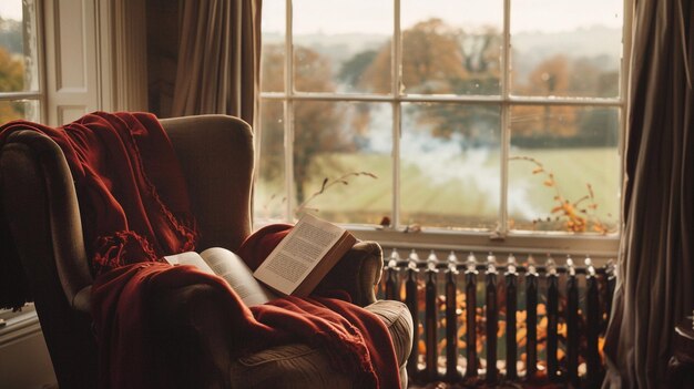 Photo cozy reading nook ambiance