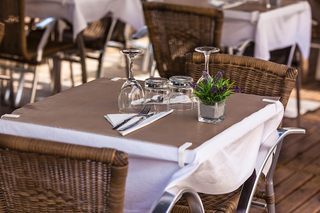 Cozy Restaurant tables ready for service Small GRIP shot