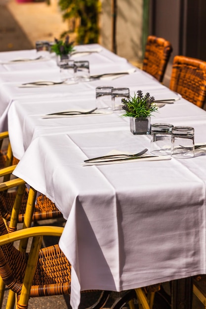 Cozy Restaurant tables ready for service