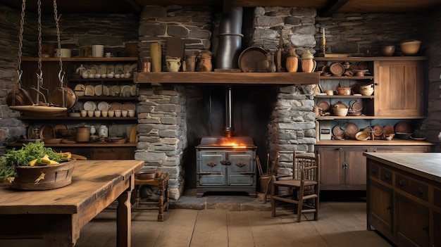 Уютная деревенская кухня - сочетание традиций и комфорта