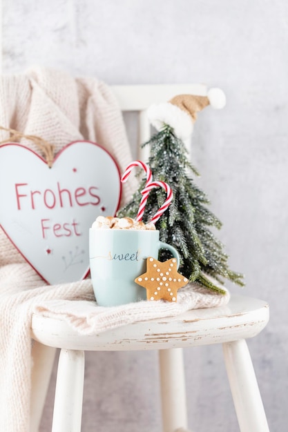 Cozy scandinavian family home on a Christmas eve Xmas Concept Decoration Over Grunge Background