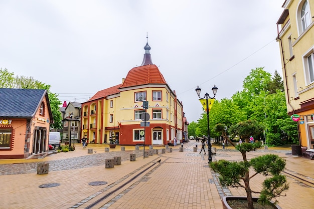 Cozy small town on the Baltic Sea Typical European houses