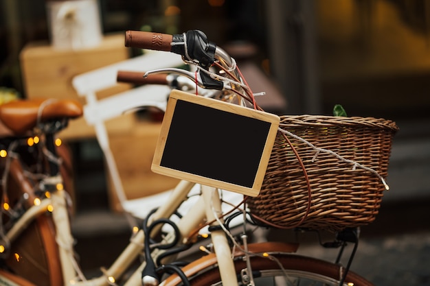 Cozy street with old bicycle in Rome,Italy.