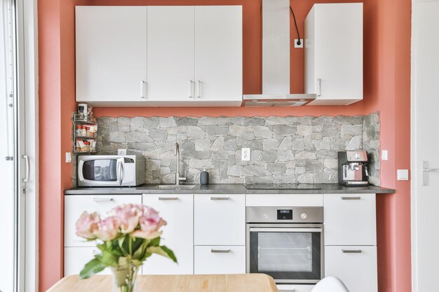 Cozy and strong kitchen area in daylight