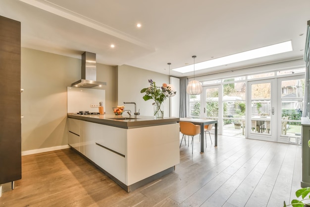 Cozy and strong kitchen area in daylight