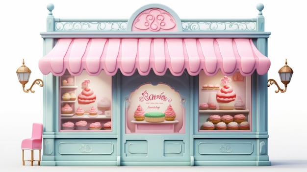 Cozy Sweet Shop on White Background