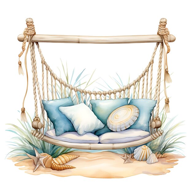 Cozy Swing Watercolor Illustrations and Whimsical Clipart for Creative Projects Tshirt Isolated