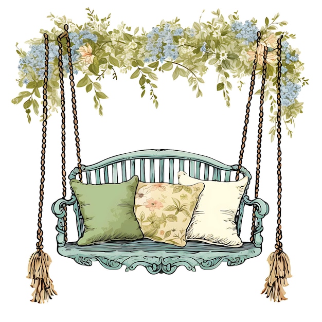 Cozy swing watercolor illustrations and whimsical clipart for creative projects tshirt isolated