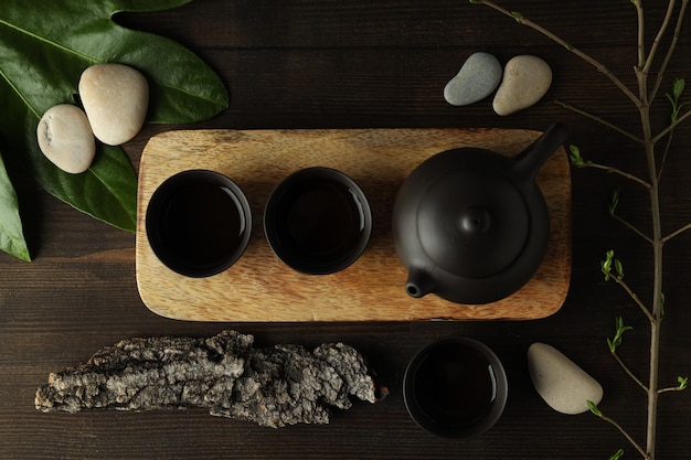 Cozy and tasty hot drink concept asian tea