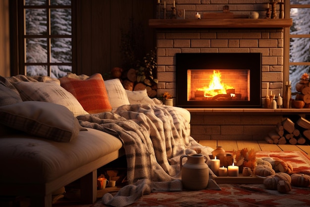 Cozy Thanksgiving living room scene with a firepla 00284 03