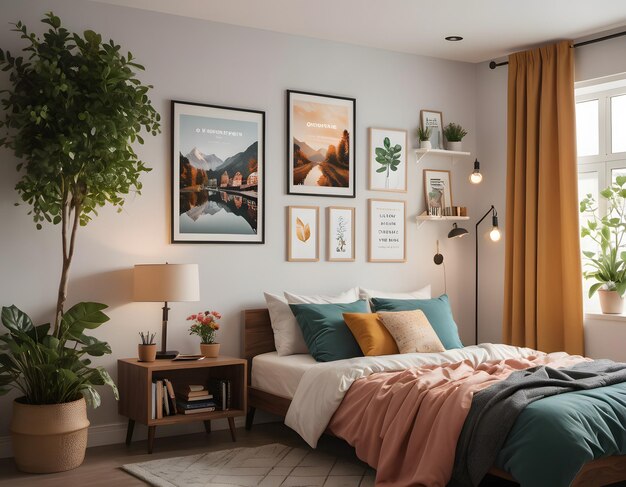 Photo cozy uni dorm room a photorealistic masterpiece of comfort and inspiration