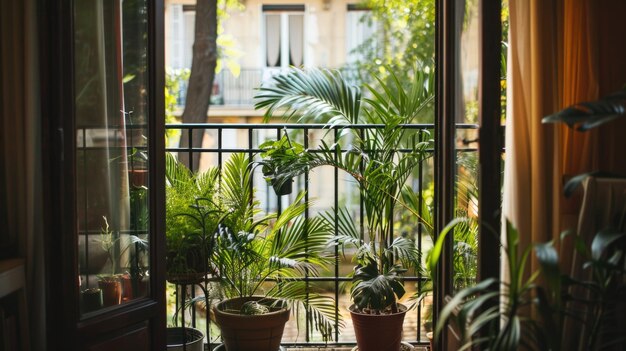 Cozy Urban Balcony with Plants