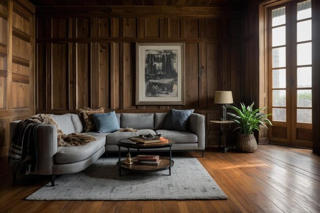 Photo cozy vintage living room interior