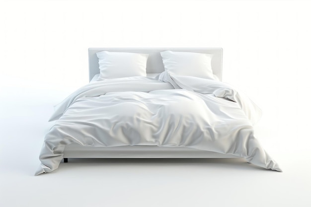cozy white bed with pillows