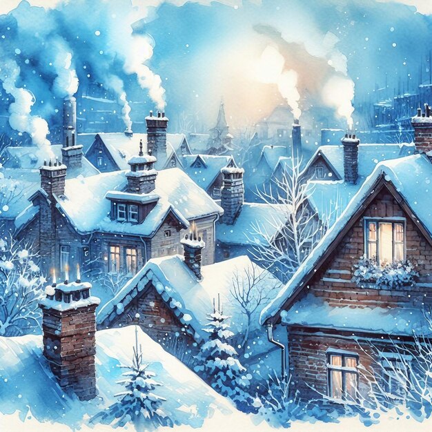 Foto background digitale dell'inverno accogliente