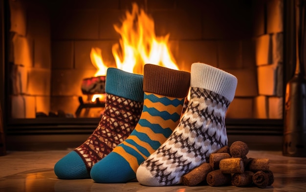 Foto un paio di calzini invernali accoglienti
