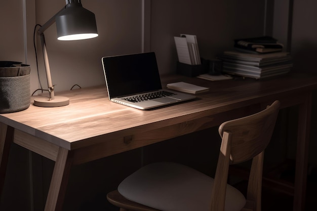 Cozy workspace light Room decoration Generate Ai