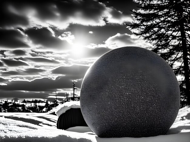 Cozy Xmas ball vast shot sunset BW intricate cinematic Generative AI Generated