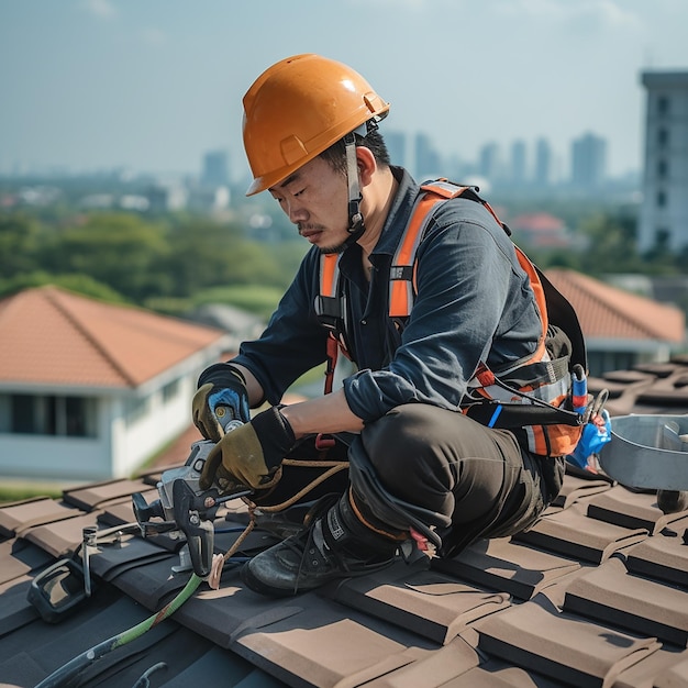 CPAC Roof Installation Asian Engineer Workers