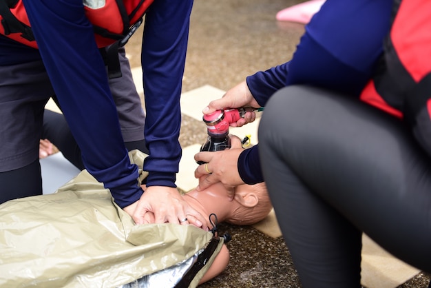 CPR training course practice