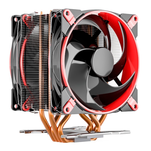 Photo cpu cooler cpu fan 3d rendering