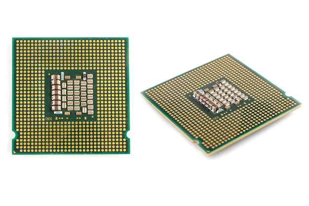 CPU-microprocessor op witte achtergrond