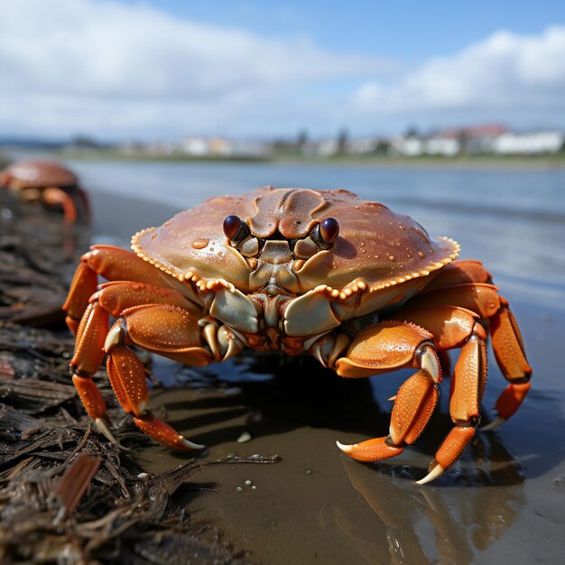 エクアドルのガラパゴス諸島の浜辺のカニ