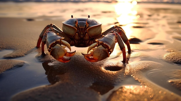 A crab on the beach Generative AI Art