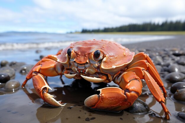 Crab on the beach in Lapland Finland Europe