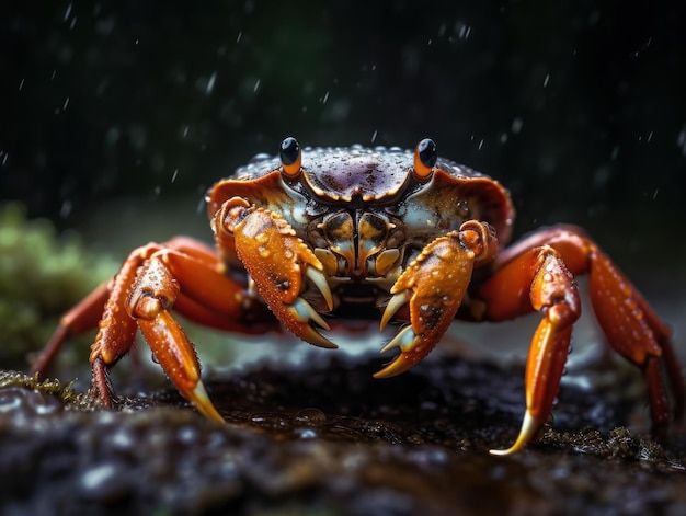 Crab close up portrait created with Generative AI technology