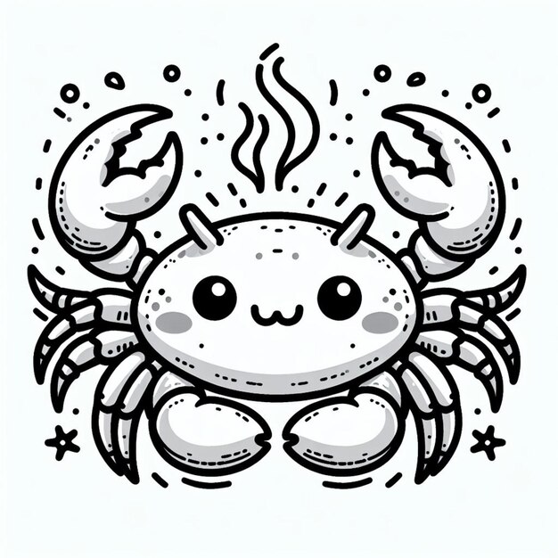 Photo crab coloring page for children ai generated