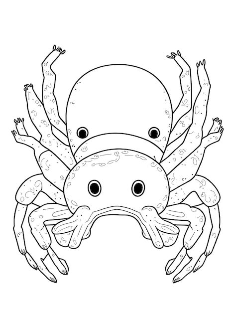 Photo crab coloring page for kids