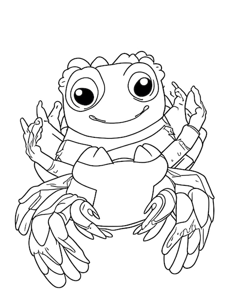 Crab coloring page for kids