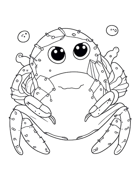 Crab coloring page for kids