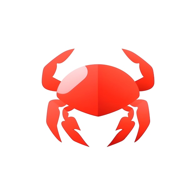 Crab icon in flat style Seafood vector illustration on white isolated background Seafood business concept