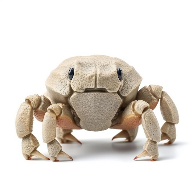 Crab made of clay on a white background