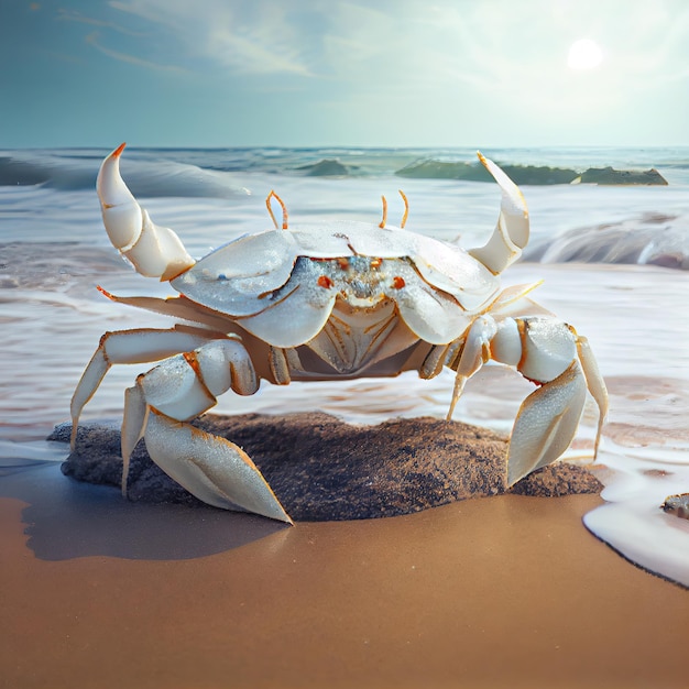 Crab on the sand Generative AI