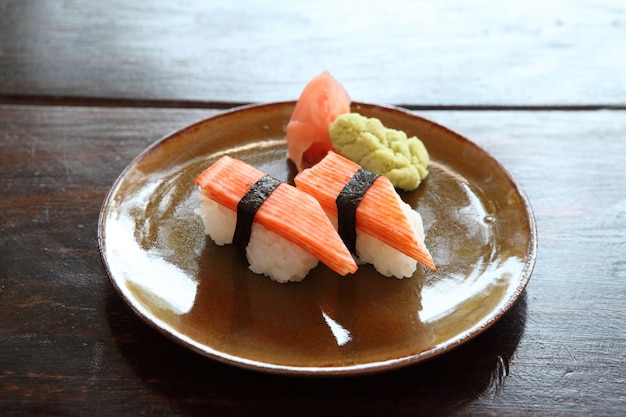 Crab stick sushi