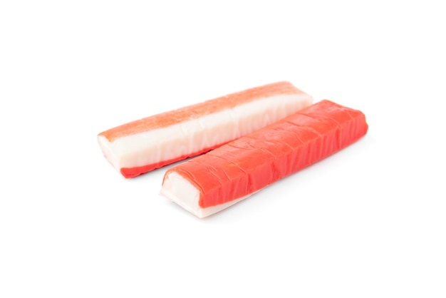 Crab sticks isolated on white background