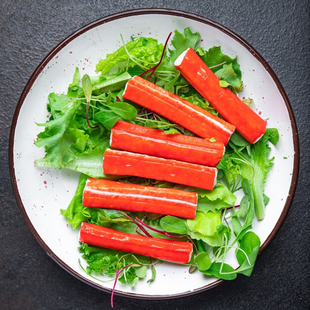 crab sticks semifinished stick seafood fresh eat meal snack on the table copy space food