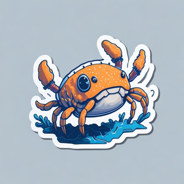 Photo crab themed cut sticker design ai generated