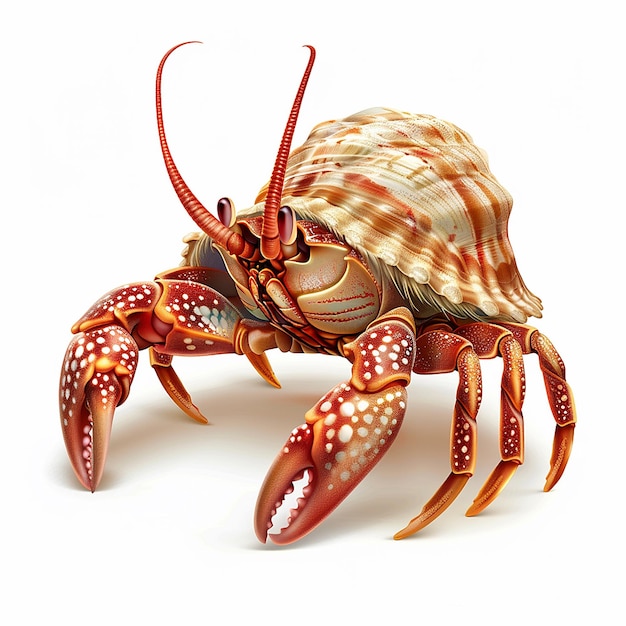 a crab with a shell and a shell on it