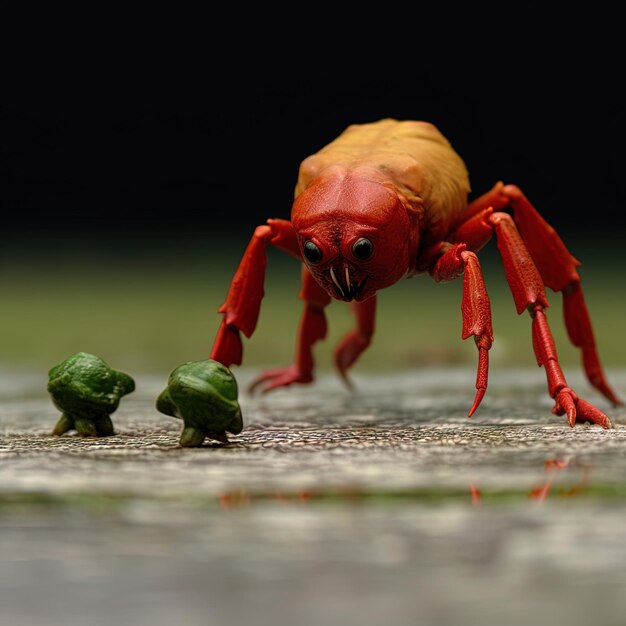 Photo a crab with two turtles on the ground