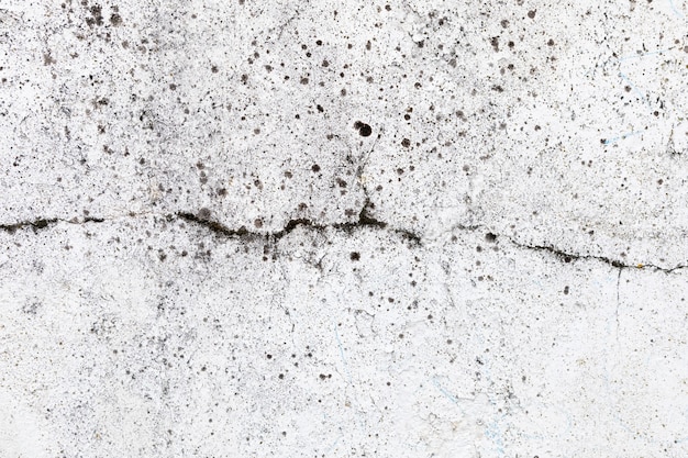 Crack on cement floor. Damaged wall