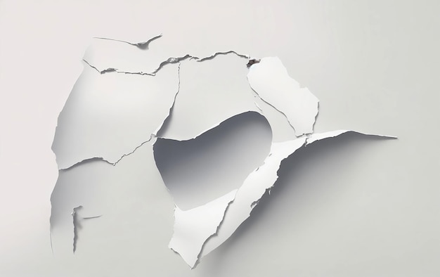 crack of paint or paper on transparent background
